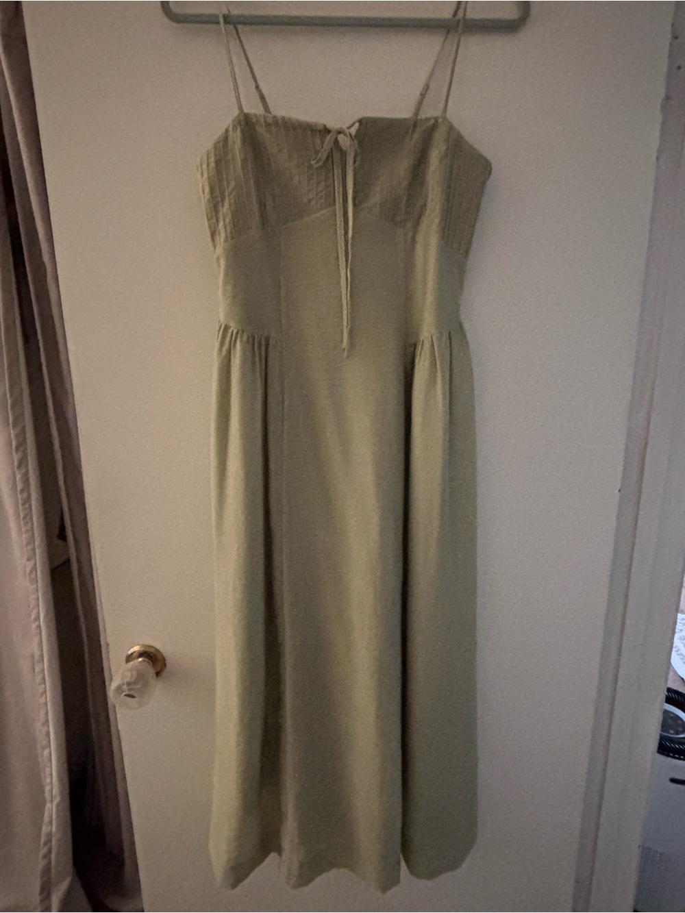 Heartloom Sage Green Spaghetti-Strap Maxi Dress